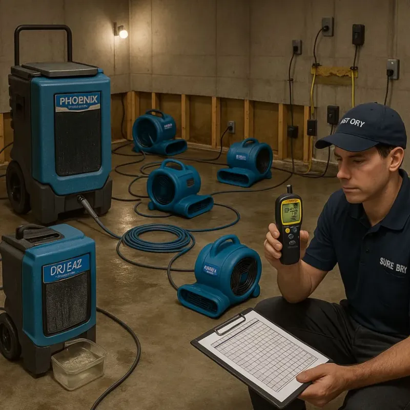 Structural Drying and Dehumidification process in Somerset, MD